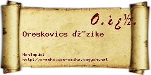 Oreskovics Őzike névjegykártya